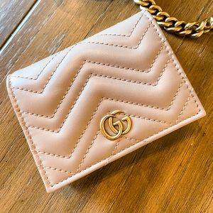 Calfskin Matelasse GG Marmont Leather Flap Card